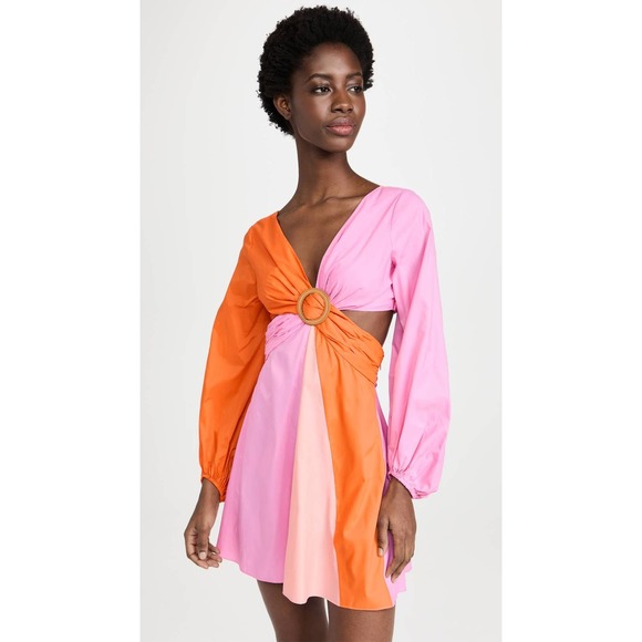 STAUD Orange and Pink Mini Dress - Picture 5 of 12